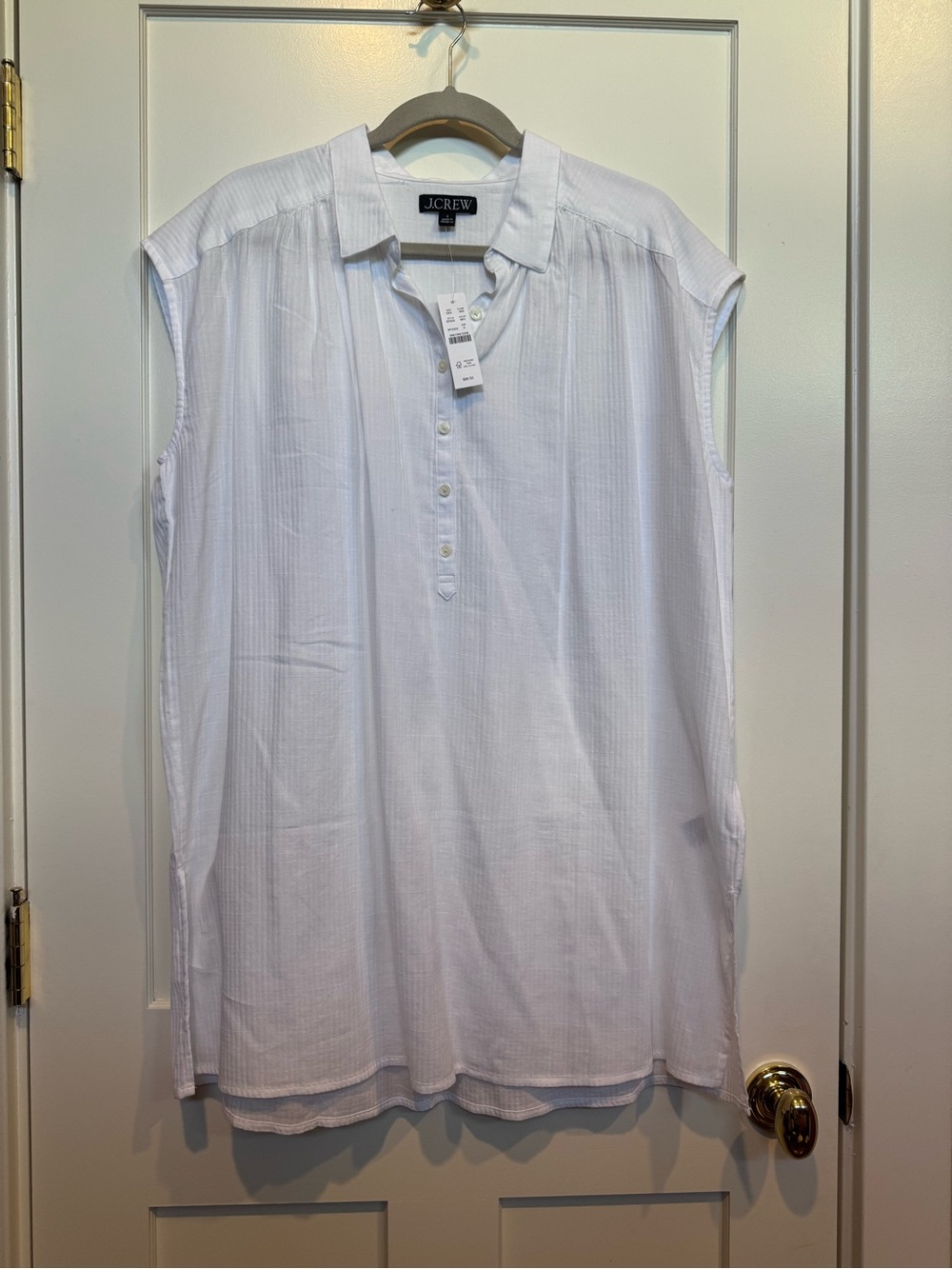 J. Crew White Sleeveless Gauze Cover Up Size Small